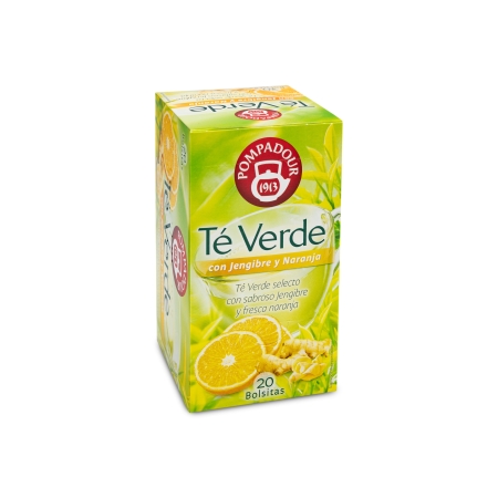 té verde con jengibre y naranja pompadour