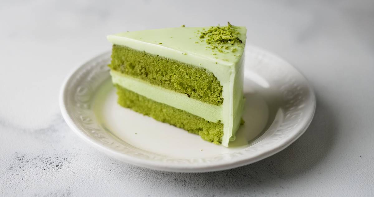 Tarta japonesa de té matcha